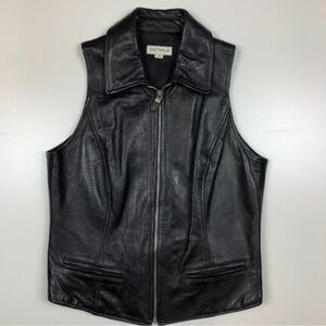 Ann Taylor Black 100% LeatherVest